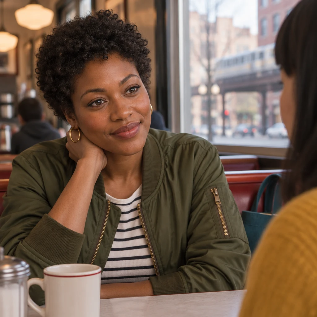 Tasha looks toward Ana with quiet understanding.