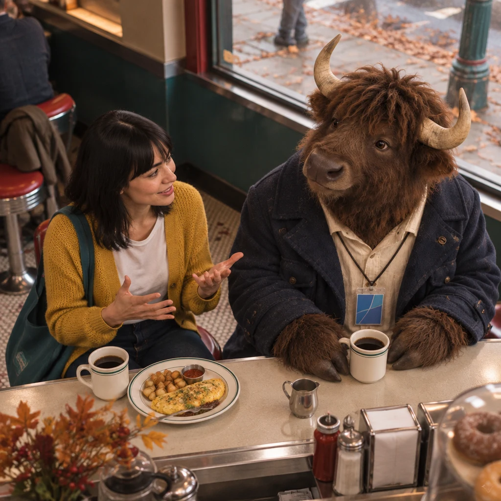 Ana explains that guests are coming to her home for a holiday meal as Murray listens.