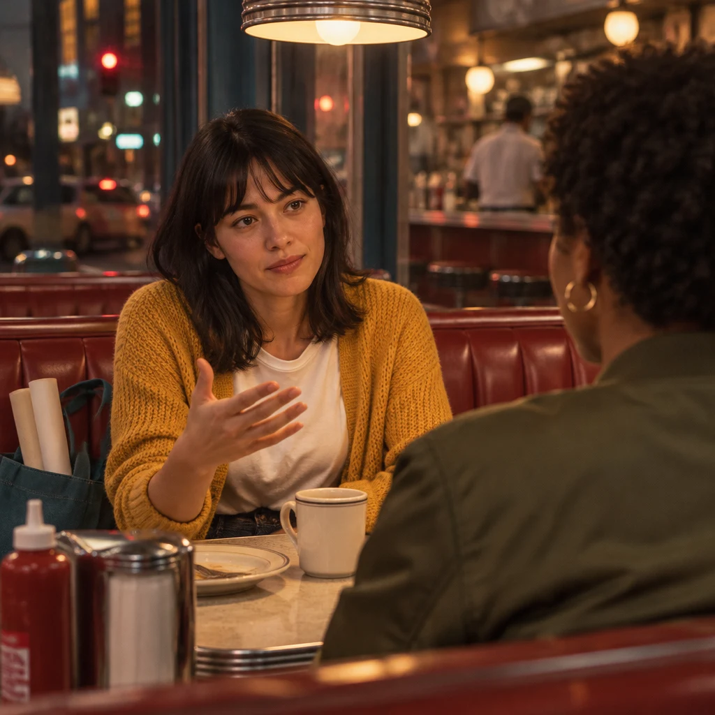 Ana explains that she saw the note about the lake side and wishes she had asked something extra.