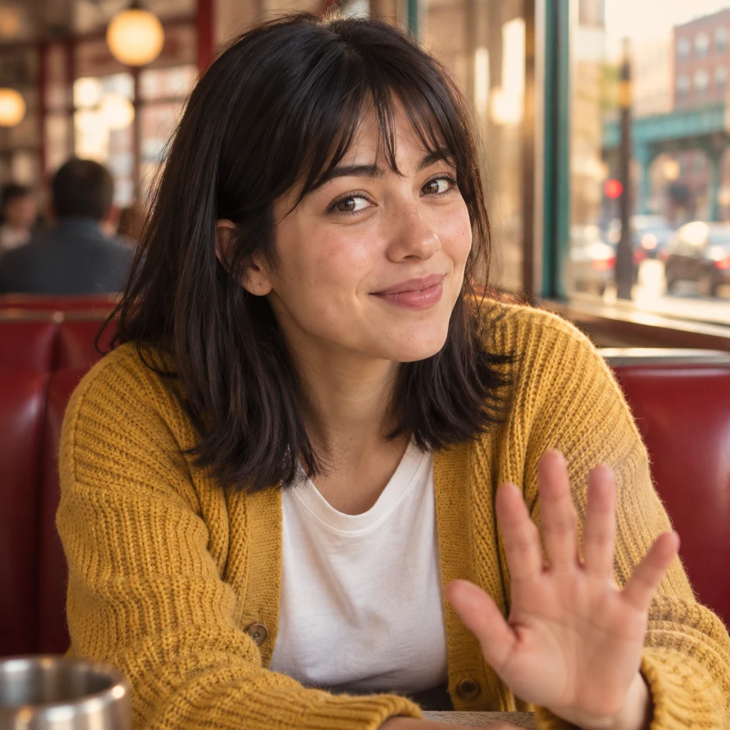 Ana pauses with a wait-for-it gesture before revealing the surprising part.
