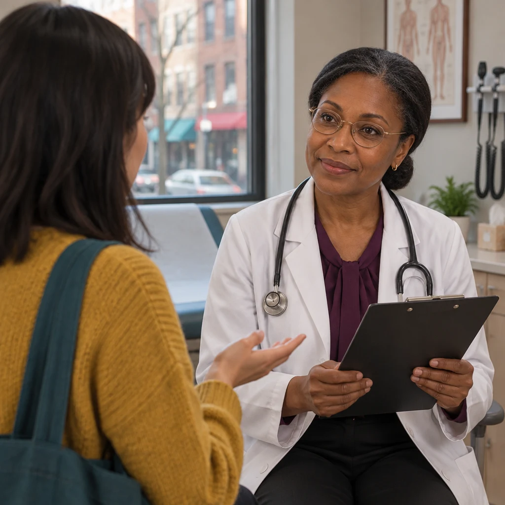 Ana asks Dr. Okafor whether blood work or a scan is needed.