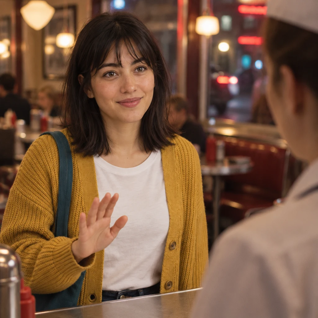 Ana calmly makes clear that she wants to check the problem without sounding angry.