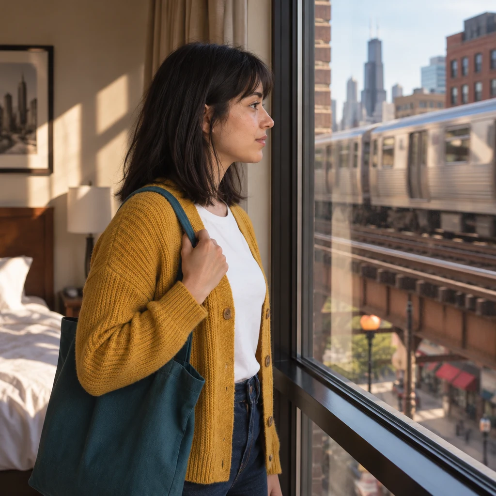 Ana notices the passing train outside her room and the noise that makes it hard to rest.