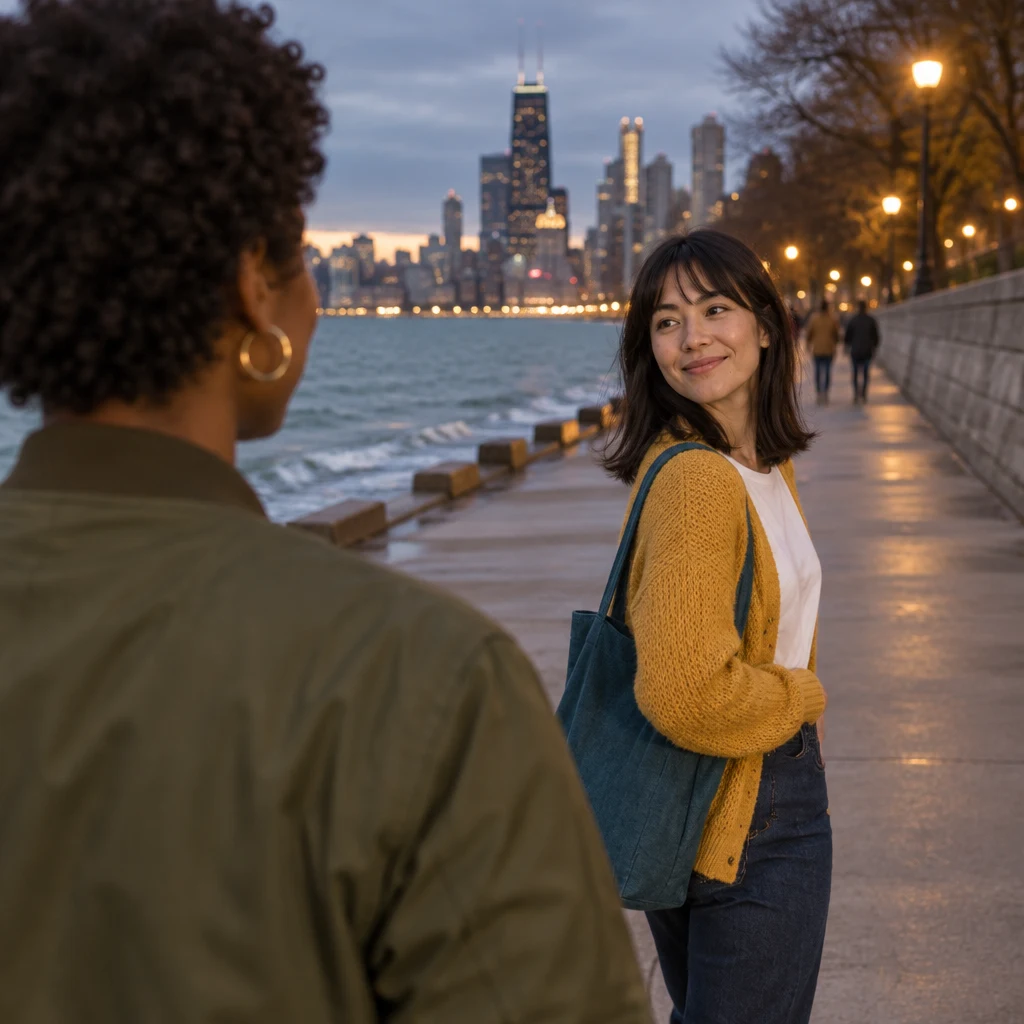 Ana walks steadily and turns her attention toward Tasha.