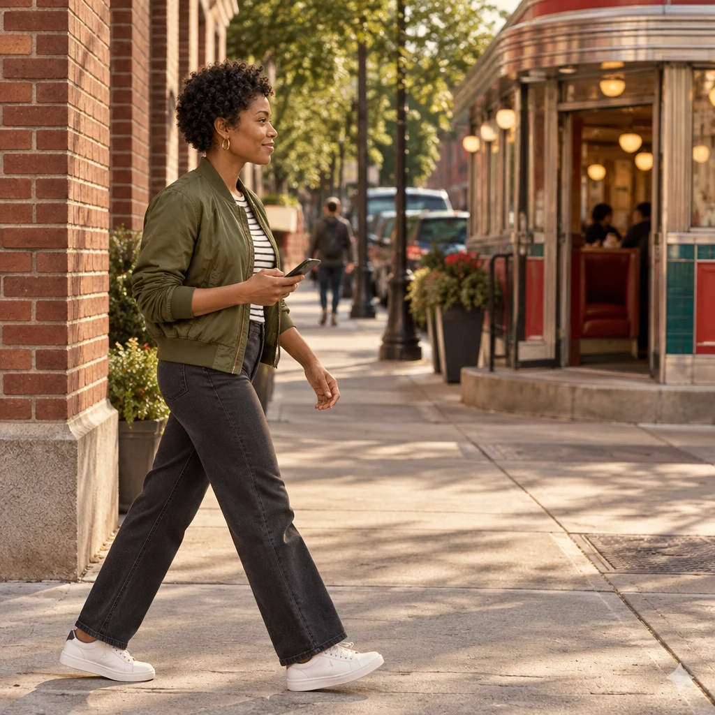 Tasha turns the last brick corner on Larch Street and heads toward the diner.