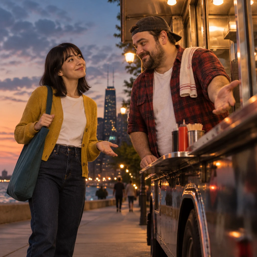 Danny invites Ana to join him, and Ana gives a clear, cheerful yes.