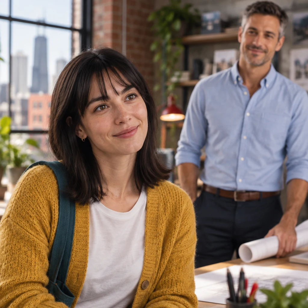 Ana offers Marcus a quiet, appreciative thank-you after he approves her day off.
