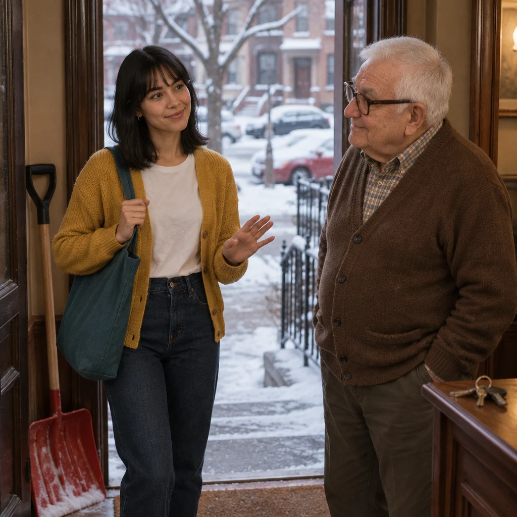Ana asks whether she may return the shovel the next morning instead.