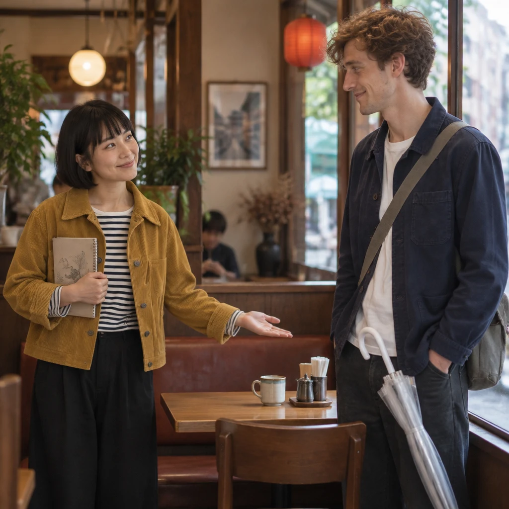 Haruka invites Leo to go sketching together while he remains thoughtful about his plans.