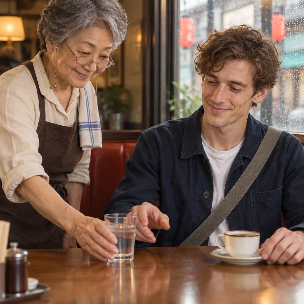 Masako brings Leo water, and he feels a bit lighter as he reaches for the glass.