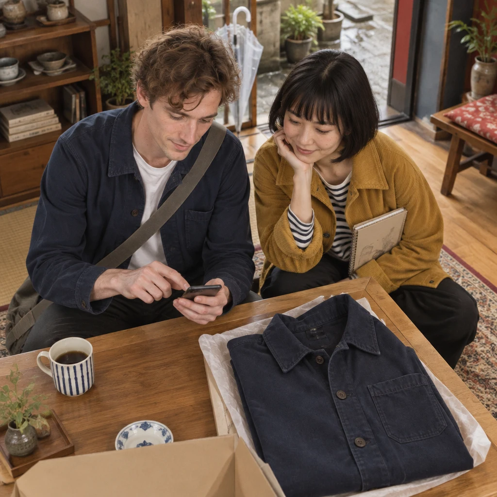 Leo asks how long a refund will take while Haruka stays beside him.
