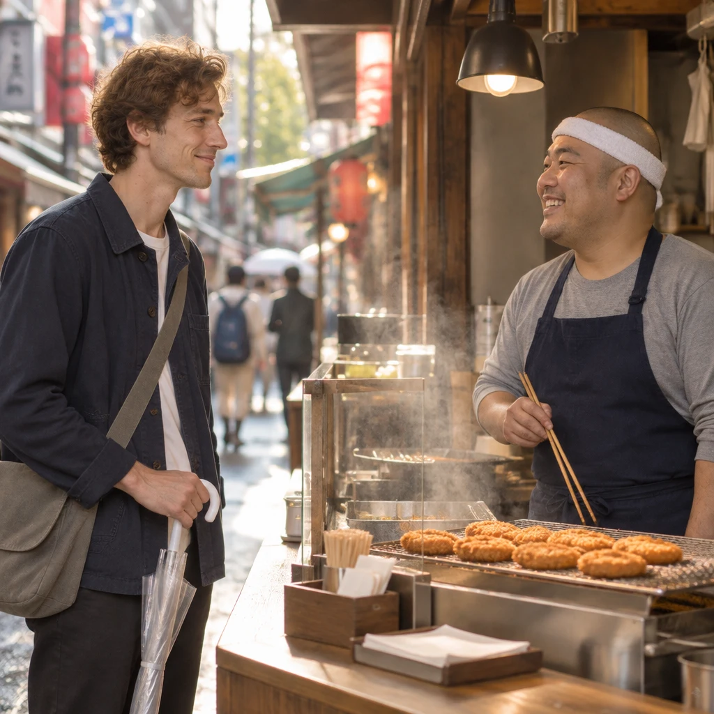 Leo reflects that, even so, he is glad he came to Yanaka Ginza.