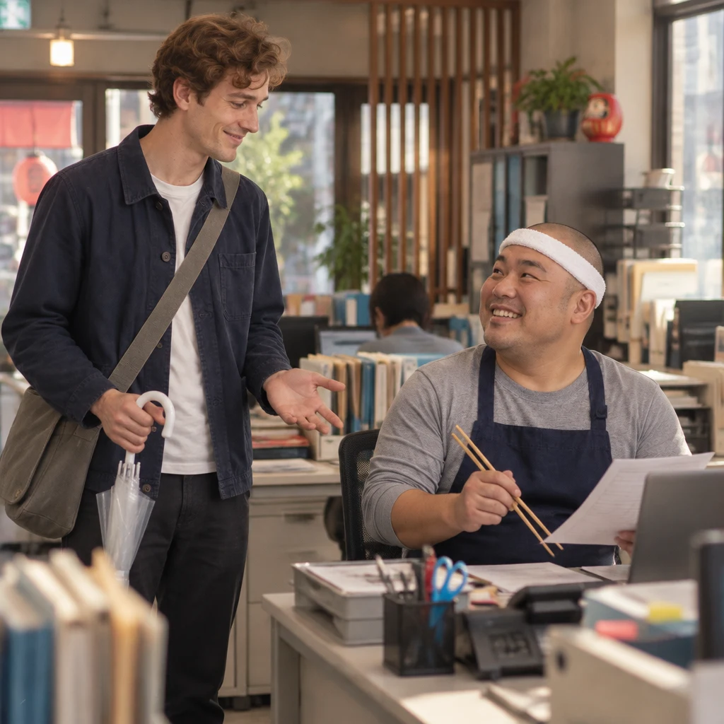 Leo asks Kenta if he can leave a message with him.