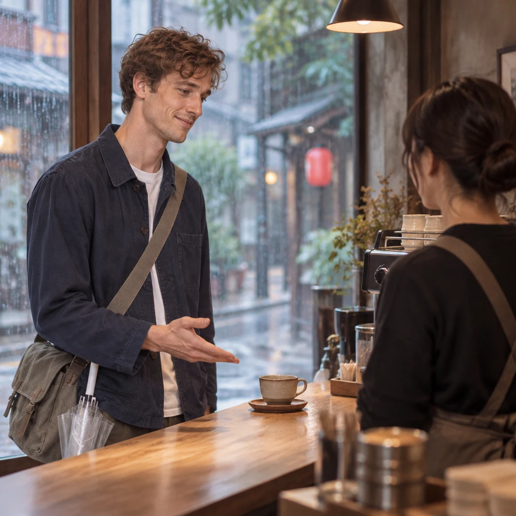 Leo acknowledges that the café failed to check the blend before serving it.