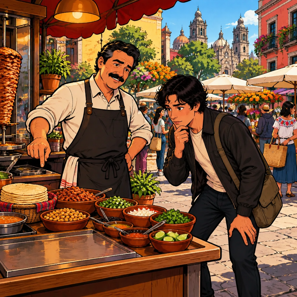 Michael asks Justin whether there is anything he cannot eat as Justin checks the available ingredients.