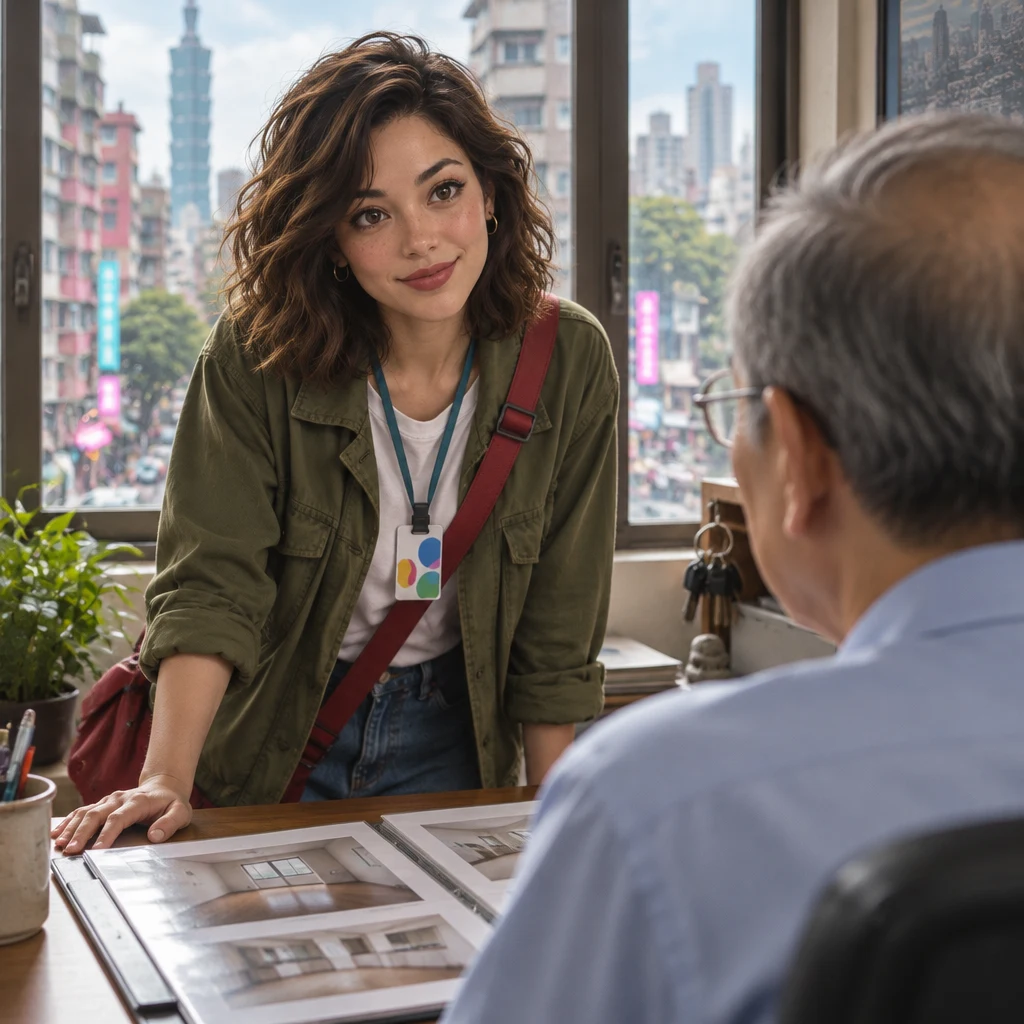 Maya asks Mr. Wang whether the nearby flat is still for rent.