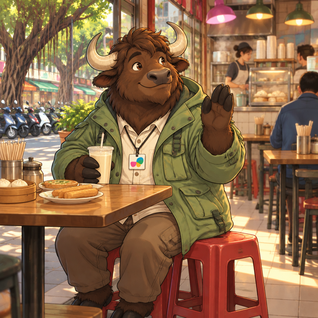 Ali thanks the people at the counter from his back table before anyone brings him anything.