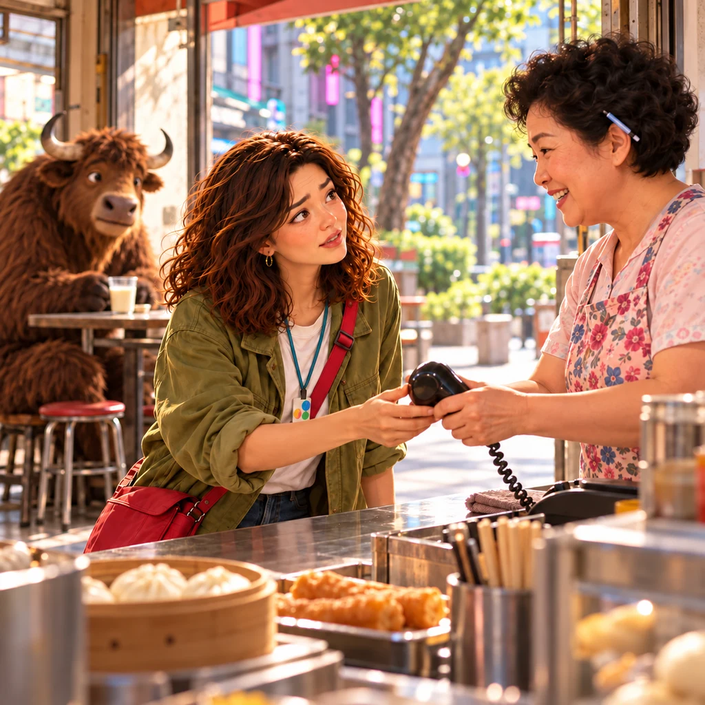 On Banyan Lane, Maya's phone battery dies while she is out. Nearby, someone is feeling unwell, and Maya needs to reach Dr. Chen. She heads to Banyan Breakfast. Auntie Lin hands over the shop phone without asking why. A-L