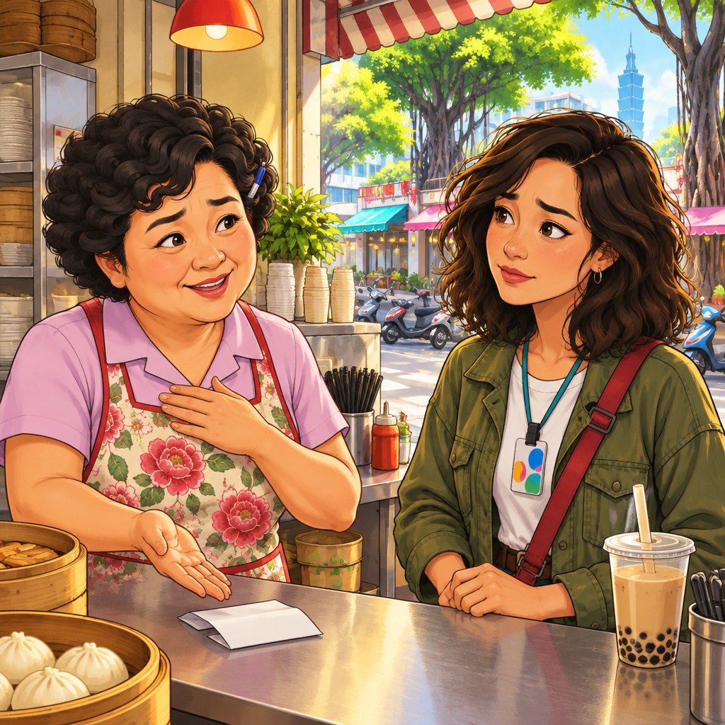 Auntie Lin apologetically refuses Maya’s request about a folded slip.