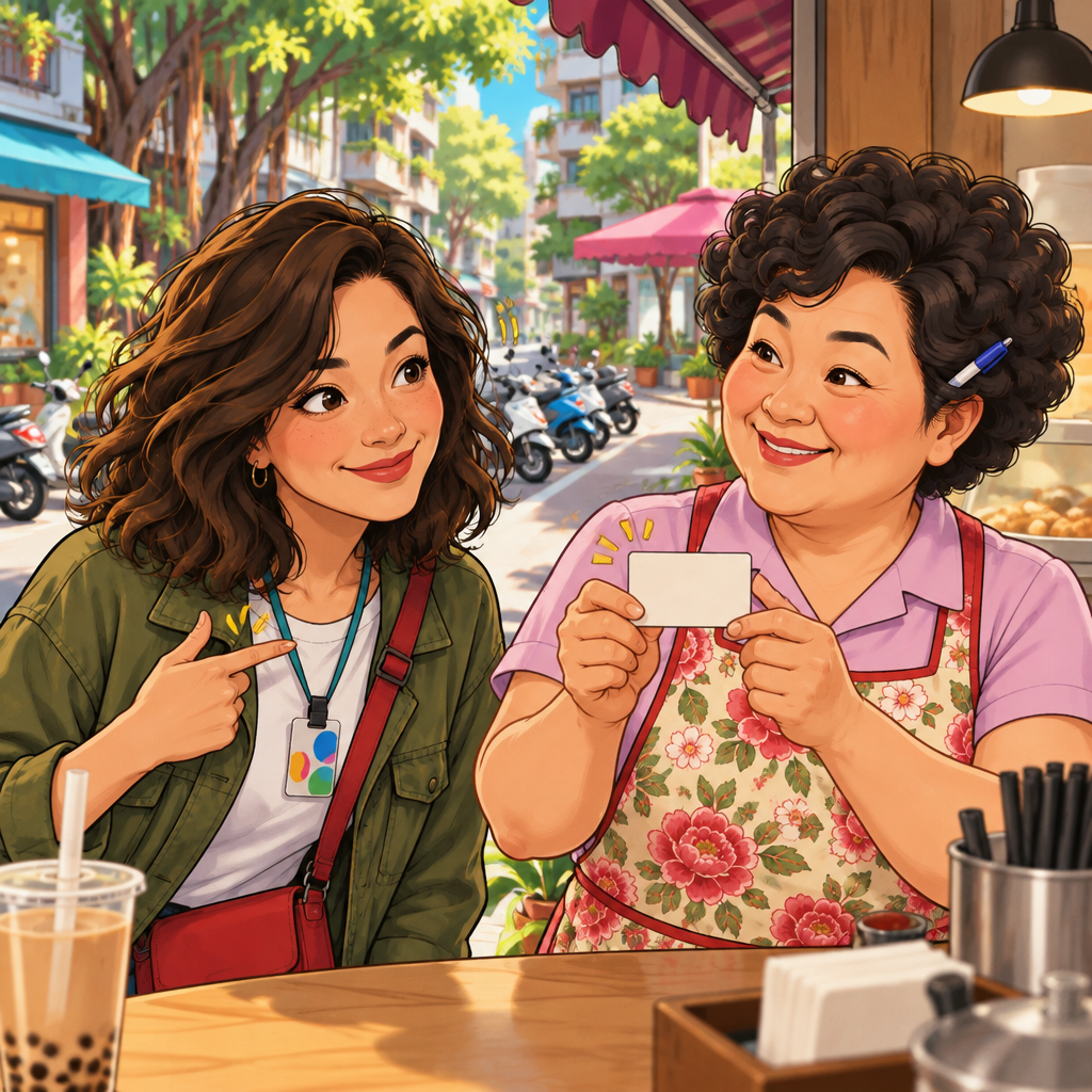 Maya confirms that the card Auntie Lin is showing belongs to her.