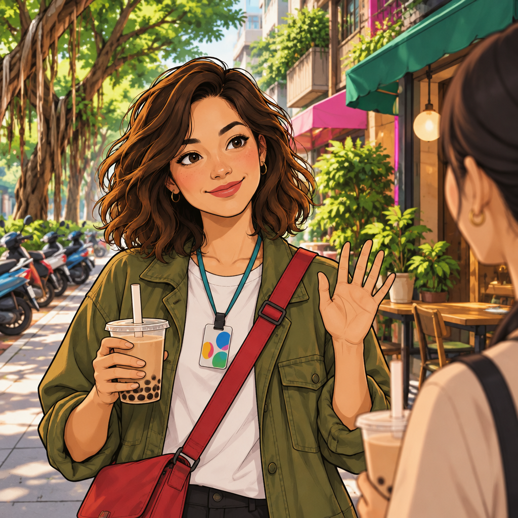maya is the one speaking. The moment means: I'm good, thanks.