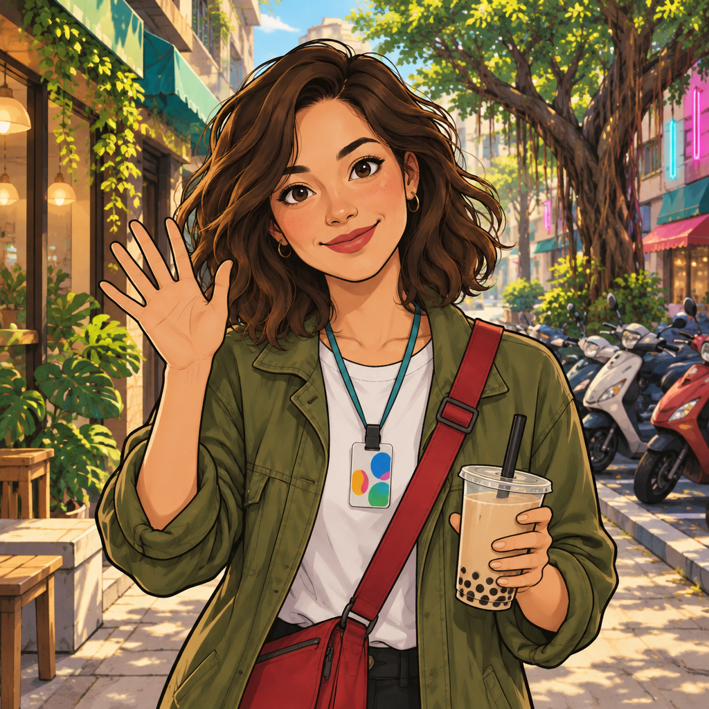 maya is the one speaking. The moment means: Hello, politely.