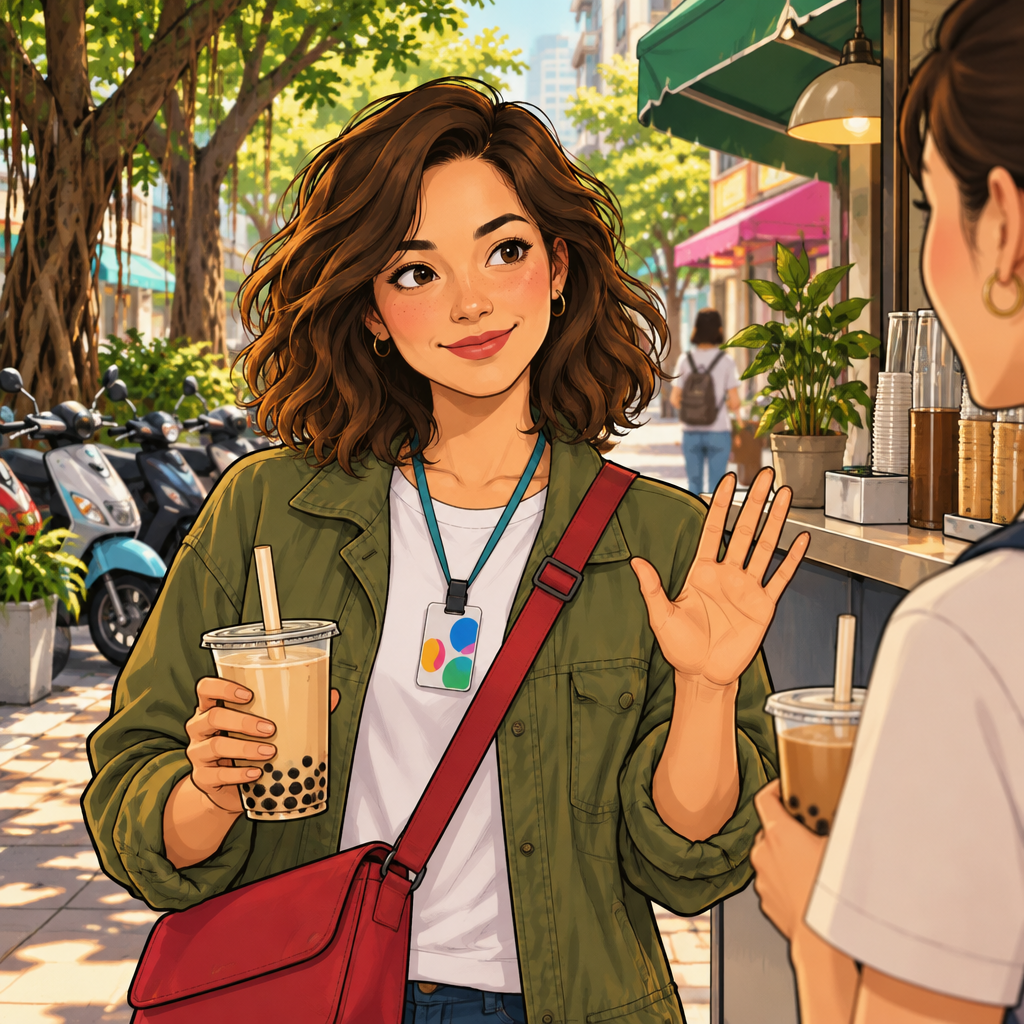 maya is the one speaking. The moment means: I'm good, thanks.