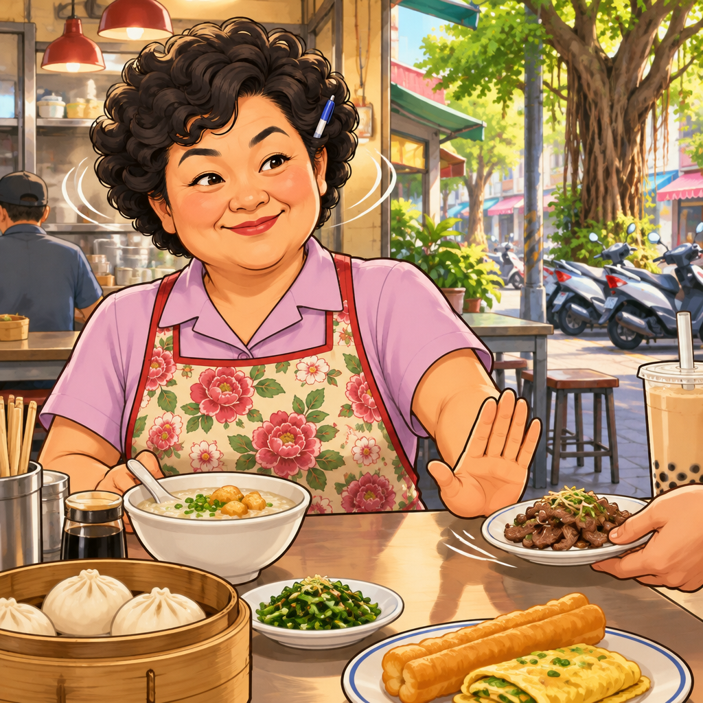 Auntie Lin sets beef aside and makes clear that she does not eat it.
