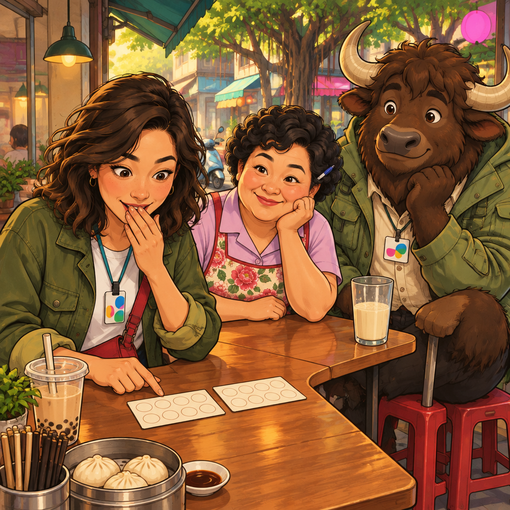 Maya turns toward the cards with one hand near her lips, visibly stunned by the discovery.