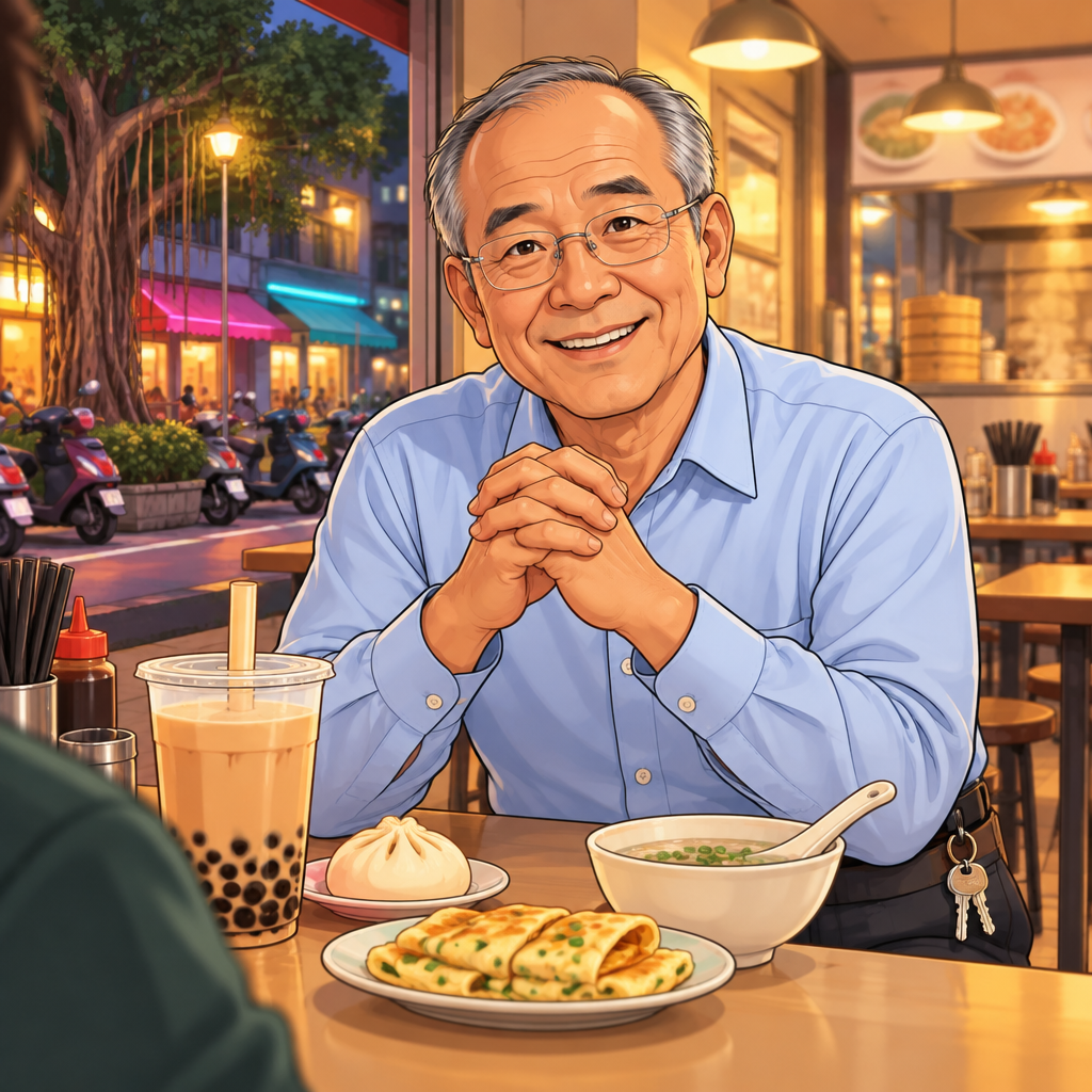 Wang leans in with hands clasped and an emphatic smile of wholehearted agreement.