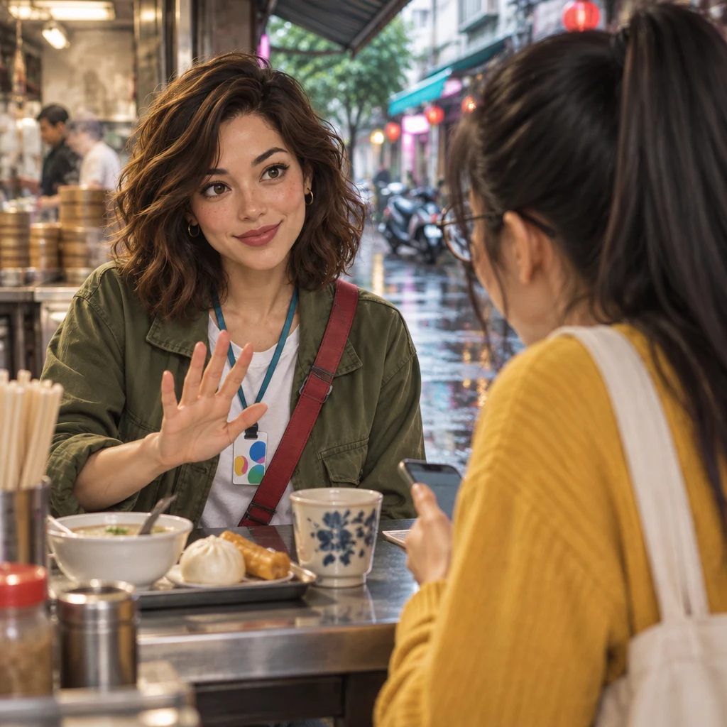 Maya sits at the breakfast counter and stops Yi-Jun with a small halt of her hand, keeping the rest of the story short.
