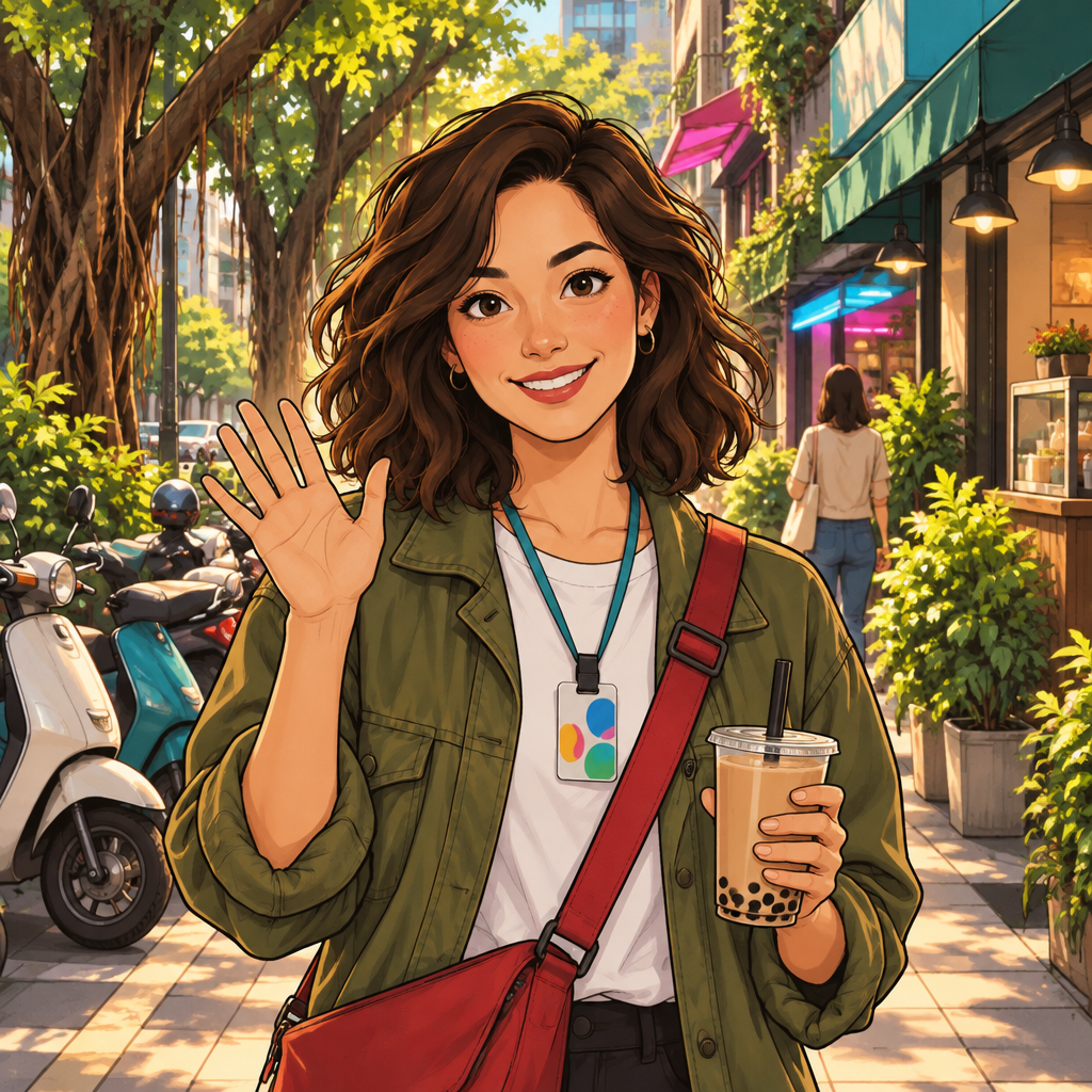 maya is the one speaking. The moment means: Hello, politely.