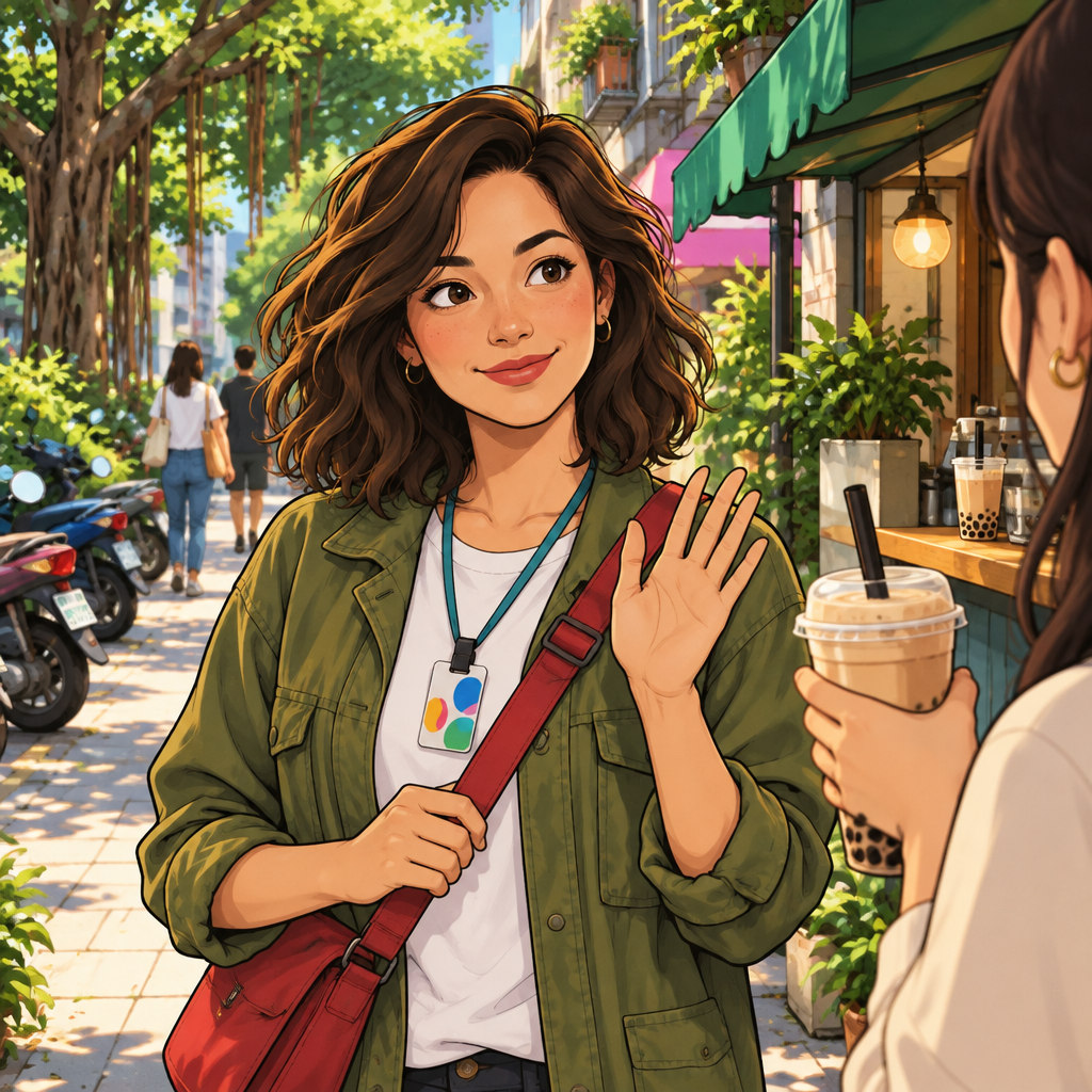 maya is the one speaking. The moment means: I'm good, thanks.