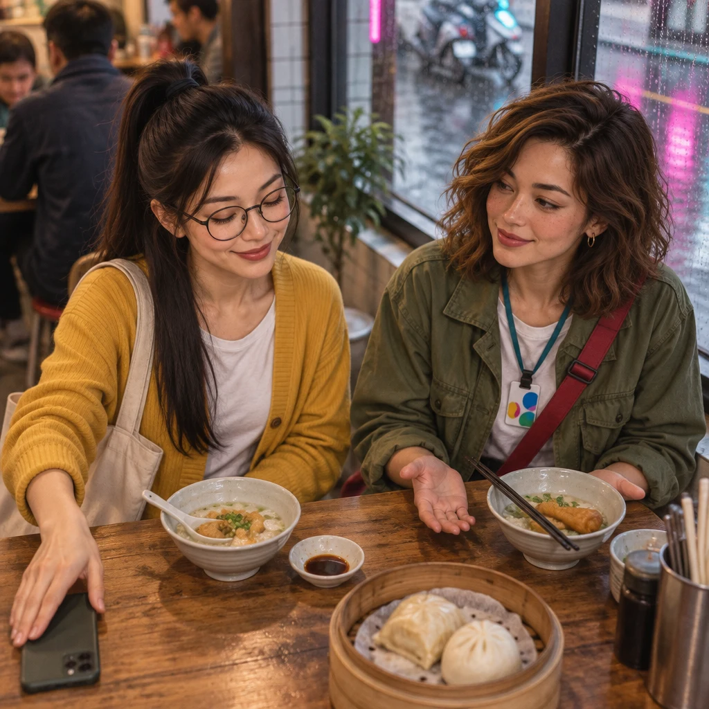 Yi-Jun calmly slides the phone aside at the breakfast table and makes a small sideways gesture that they will pick another day.