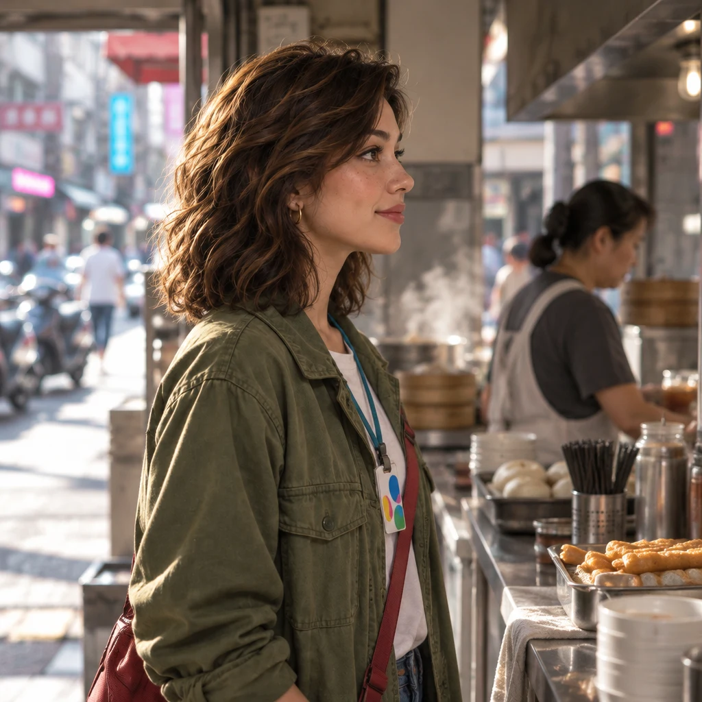 Maya stands at the breakfast counter with a quiet look of realization as the meaning of the slip settles.