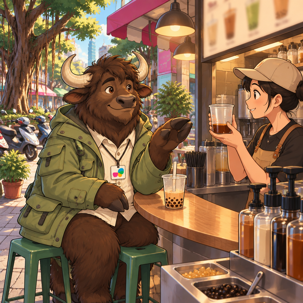 A-Li changes his sweetness choice and indicates that he wants half sweetness.