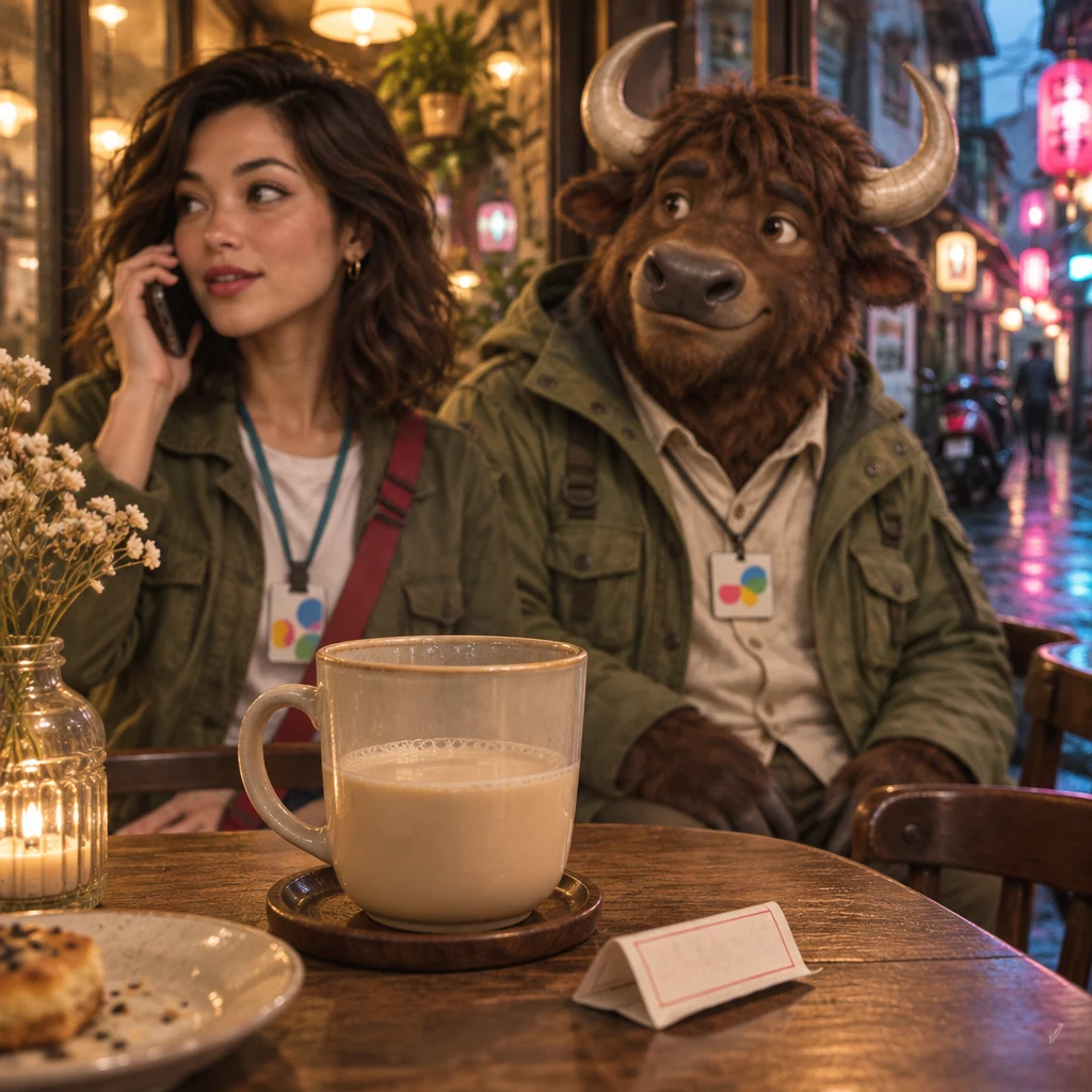 Maya calls from a Banyan Lane café and asks for the food to be delivered there instead.