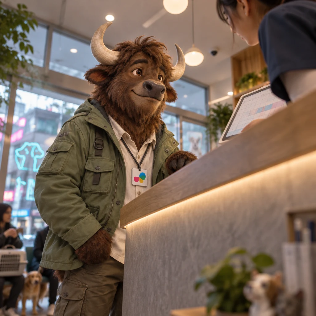 A-Li asks the receptionist what appointment times are available.
