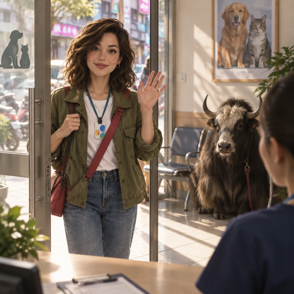 Maya arrives at the clinic and checks in for her appointment.