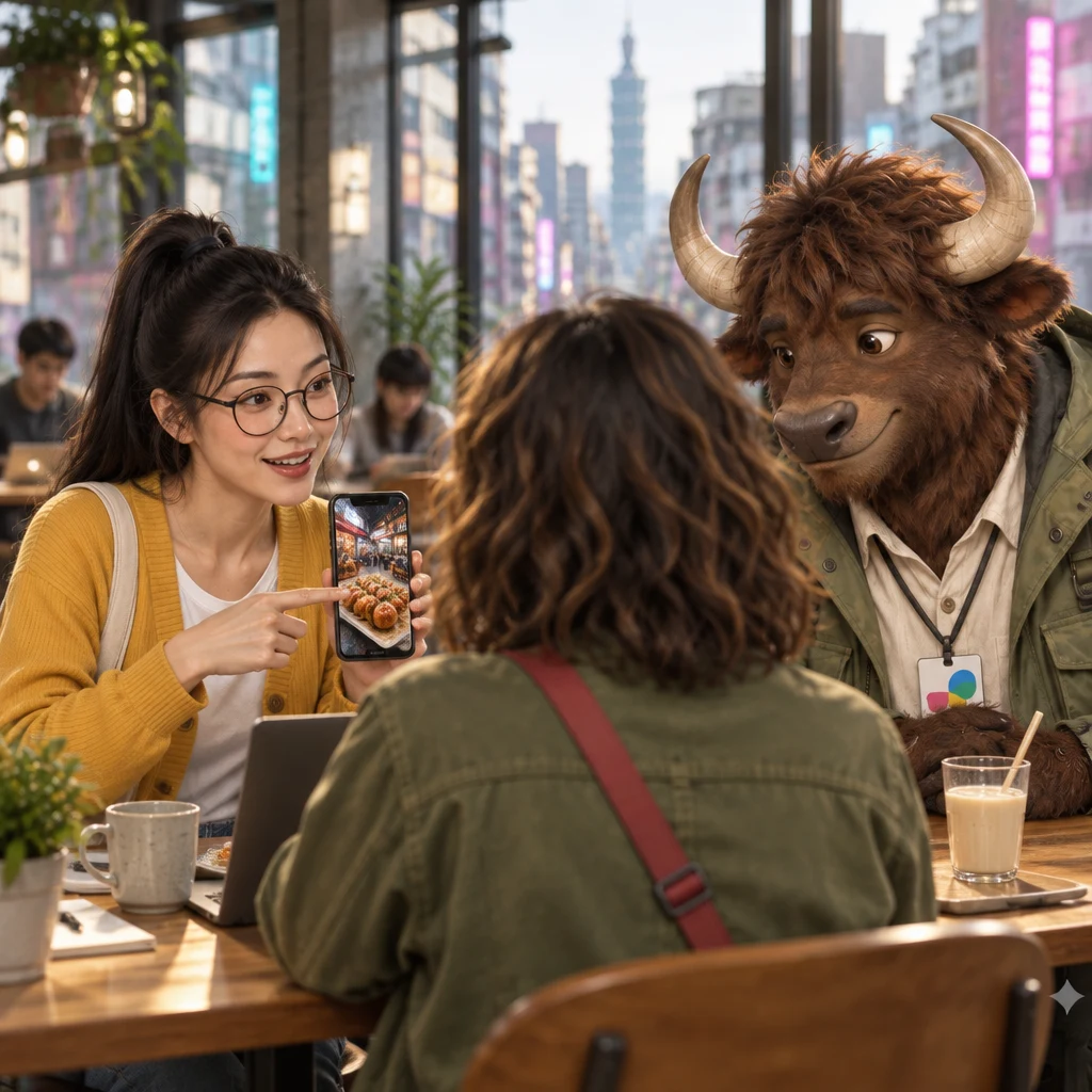 Yi-Jun names the food as the best part of her trip while A-Li perks up at the food pictures.