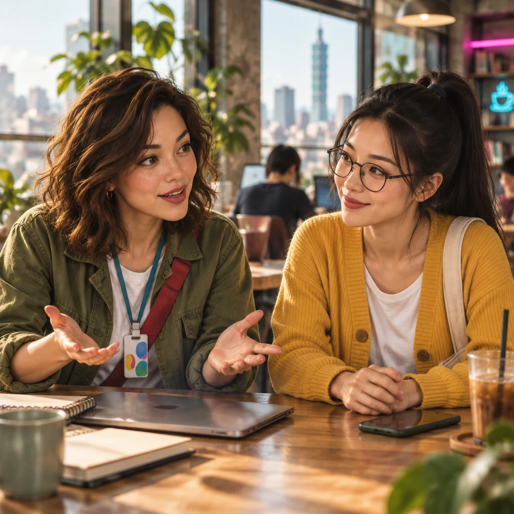 Maya asks Yi-Jun what the best part of the trip was while Yi-Jun listens.