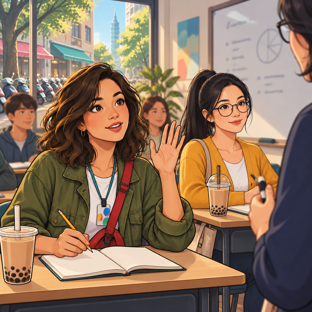 Maya asks whether she should copy the board while holding her notebook open.