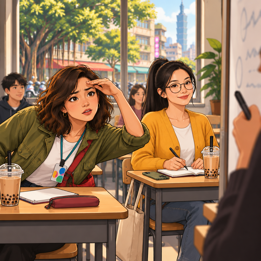 Maya leans sideways at her desk and tells the teacher she cannot see the board clearly.