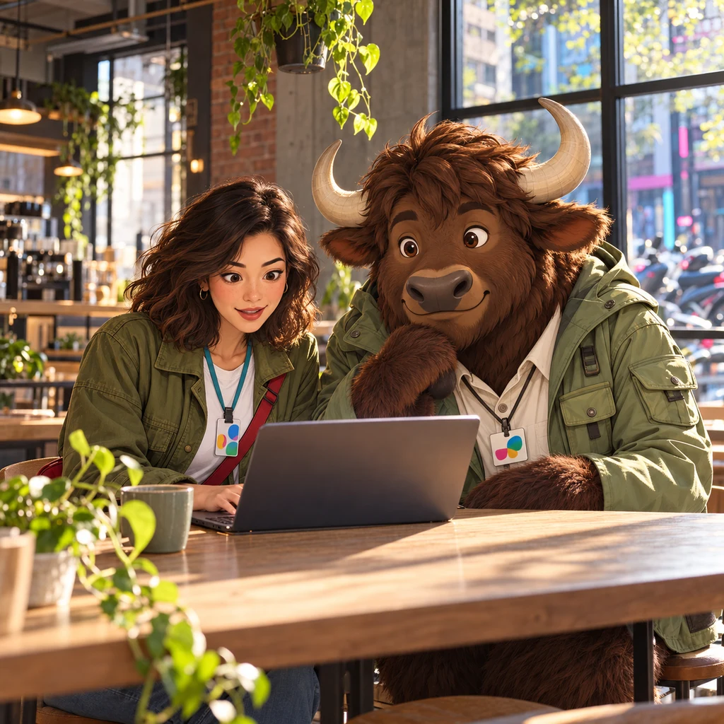 In a Da'an coworking loft, Maya sits startled at an open laptop while A-Li, on two stools at the next place, turns to look at her screen.