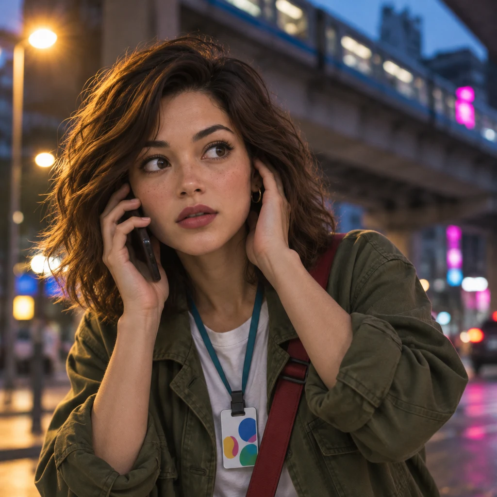 Maya leans into the phone and cups a hand by her ear, trying to hear.